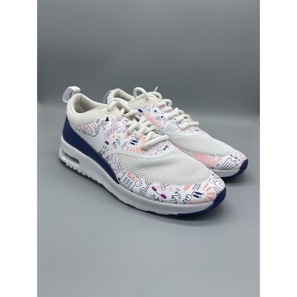 Nike Air Max Thea All Over Print White Purple Size 6W Preloved NB 599408-104 - Picture 1 of 8